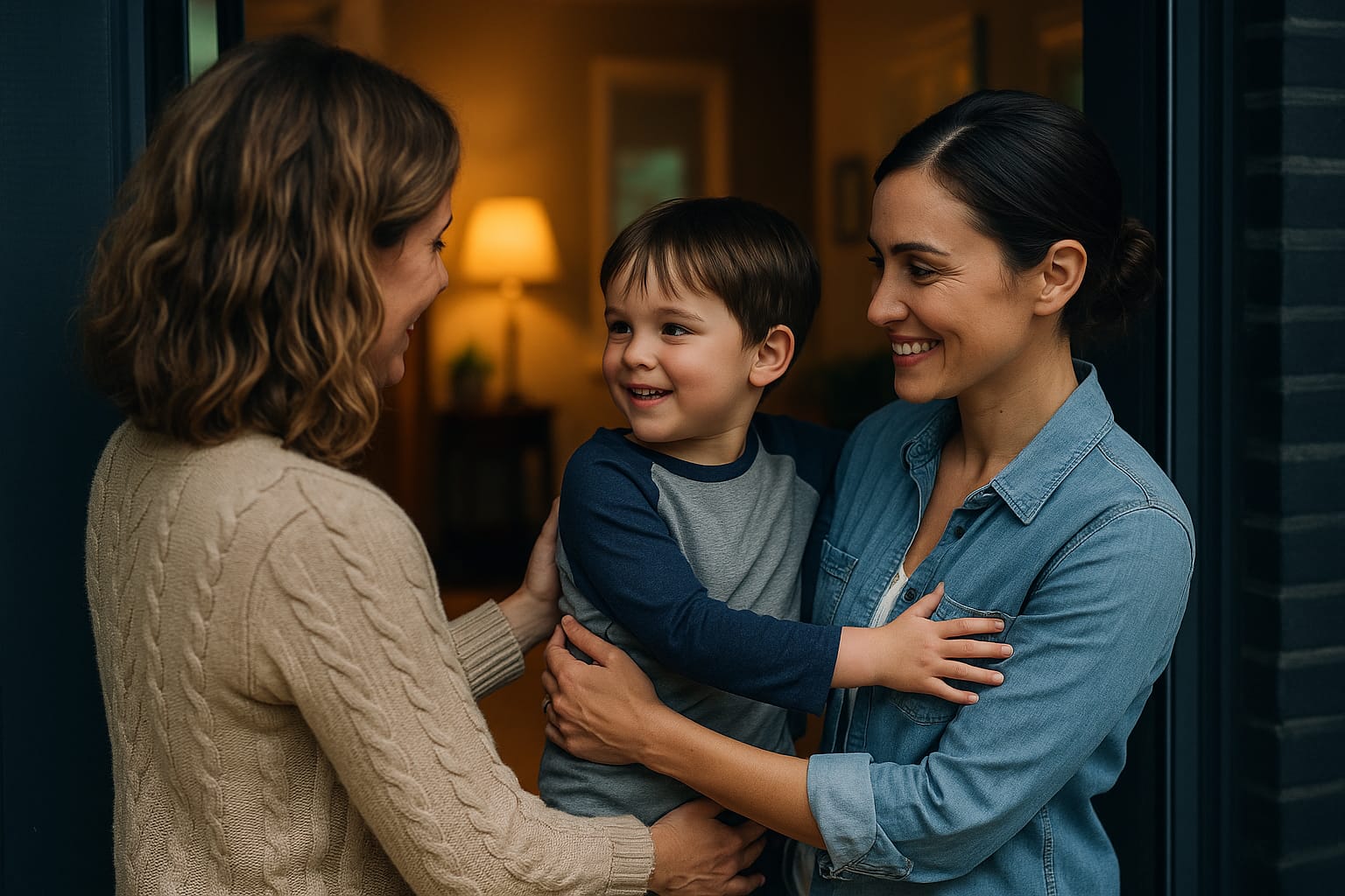 Parents and kids at a playground